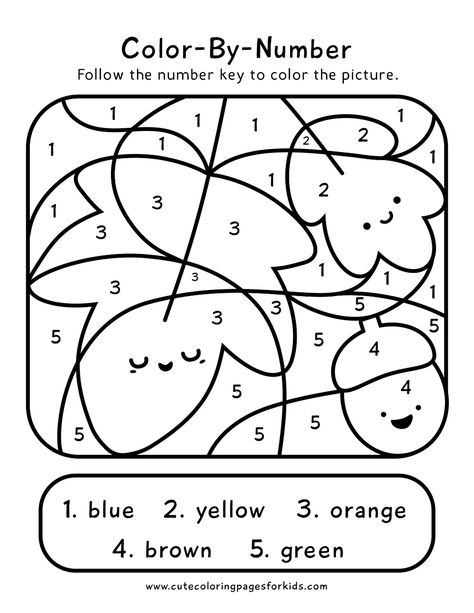 Fall Color By Number Kindergarten Free, Pre K Homework Free Printable Preschool Worksheets, Halloween Color By Number Preschool, Color By Letter Free Printables Fall, Color By Number 1-5 Free Printable, Fall Color By Number Preschool, Preschool Color By Number Free, Preschool Fall Activities Free Printable, Fall Color By Number Printable Free