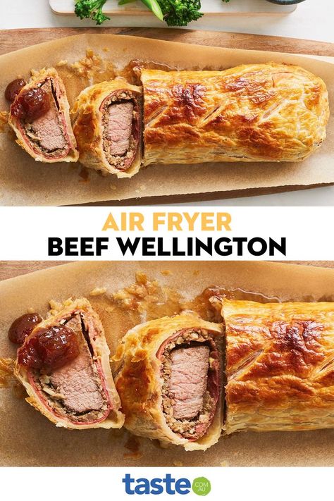 Wellington Recipes, Puff Pastry Dinner, Easy Beef Wellington, Air Fryer Beef, Pastry Dinner, Wellington Recipe, Pate Recipes, Beef Wellington Recipe, Leftover Beef