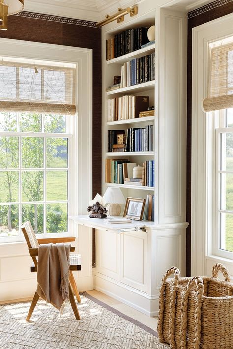 Home Tour : Southern Living Show House - Room for Tuesday Sarah Bartholomew, Hidden Desk, Smith Family, Show House, Chestnut Hill, House Room, A Living Room, Home Library, Home Office Design