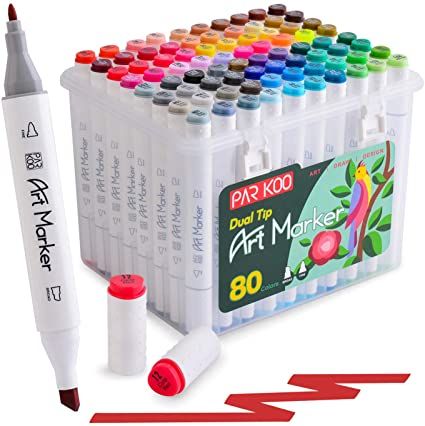 Art Supplies Gift, Markers Drawing Ideas, Art Teen, Ohuhu Markers, Art Markers, Sisters Art, Pen Organization, Stationary School, Sketch Markers