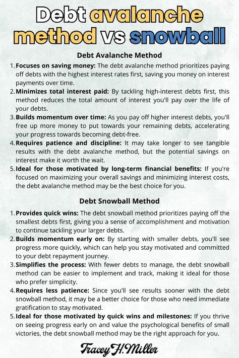 Debt avalanche method vs snowball Simple Business Ideas, Finance Challenge, Debt Avalanche Method, Money Management Books, Bill Payment Checklist, Easy Business Ideas, Debt Payoff Tracker, Debt Avalanche, Debt Payoff Plan