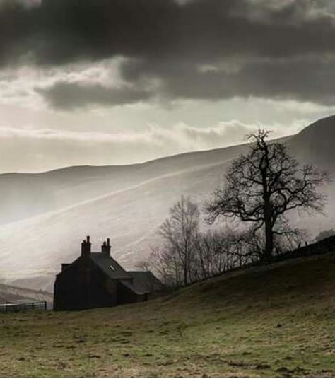 A secluded cottage in the Scottish Highlands shrouded in eery mist. This looks like the perfect setting for a Jane Austin novel! Landscape Cottage, Scotland Forever, Ireland Landscape, Voyage Europe, England And Scotland, To Infinity And Beyond, Scotland Travel, British Isles, Scottish Highlands