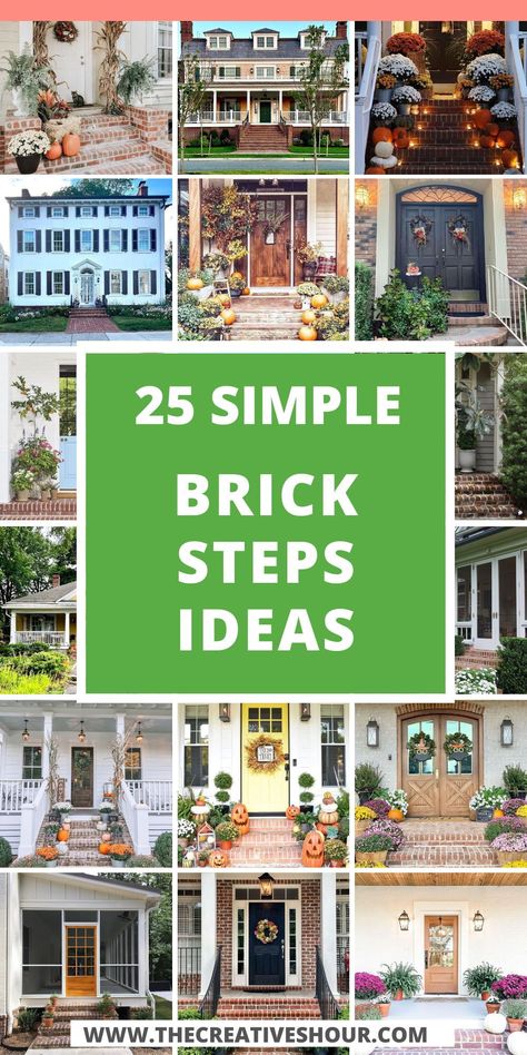 Discover a variety of options for brick steps, whether for your front porch, entrance, garden, farmhouse, or a DIY project. Explore stylish makeovers, step designs with railings, and solutions for hillside slope yards. Transform your space with charming brick steps to the front door.