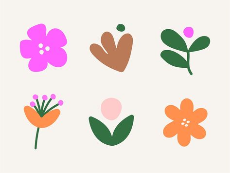 Floral and Plant Illustrations by illobob on Dribbble Woman With Flowers Illustration, Flower Doodle Illustration, Modern Flower Illustration, Plant In Pot Illustration, Flowers Illustration Simple, Planting Illustration, Flower Illustration Simple, Flowers Branding, Flower Graphic Illustration