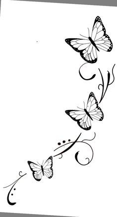 Hur Man Ritar Blommor, Butterfly Ankle Tattoos, Tato Flash, Butterfly Tattoo Stencil, Butterfly Tattoos For Women, Vine Tattoos, Butterfly Tattoo Designs, Unique Tattoo Designs, Cute Tattoos For Women