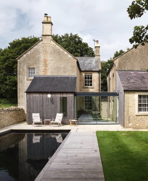 Barn Extension, Glass Walkway, Cotswold House, Cottage Extension, Double House, Side Extension, Barn Renovation, Walled Garden, Countryside House