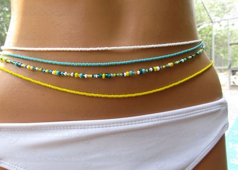 Jóias Body Chains, Coffee With Cream, Waist Beads African, Waist Jewelry, Belly Jewelry, Beaded Necklace Diy, Beaded Jewels, Waist Beads, Belly Chain