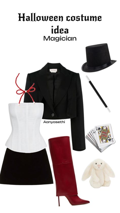 Magician Halloween Costume, Pair Costumes, Fun Halloween Outfits, Magician Costume, Top Halloween Costumes, Classy Halloween Costumes, Bff Halloween Costumes, Classic Halloween Costumes, Halloween Coustumes