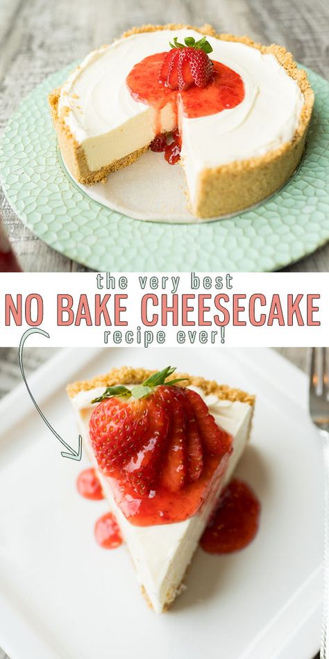 Cheesecake Recipes Easy Homemade, Best No Bake Cheesecake, No Bake Cheesecake Filling, Cooking With Karli, Biscuits Graham, Easy No Bake Cheesecake, Cheesecake Recipes Classic, Cookie Recipes Unique, Cake Recipes Easy Homemade