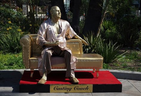 Hooray for Harvey-less Hollywood! - The New York Times / A guerrilla art installation titled 'Casting Couch' has been placed along Hollywood Blvd. ahead of the Academy Awards. Hollywood Boulevard, Harvey Weinstein, Hooray For Hollywood, March 3, Wishful Thinking, Art Installation, Film Producer, Academy Awards, Ny Times