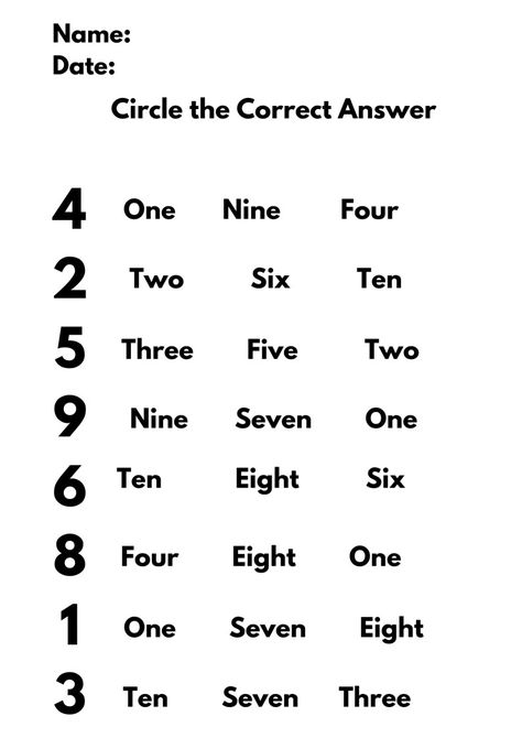 Number Names Worksheet 1-10, Number 1 To 10 Worksheet, Number Names Worksheet Kindergarten, 1 To 10 Worksheet, Number 1 To 10, Worksheet Number, Number Names, Number Worksheets Kindergarten, Worksheet For Kindergarten