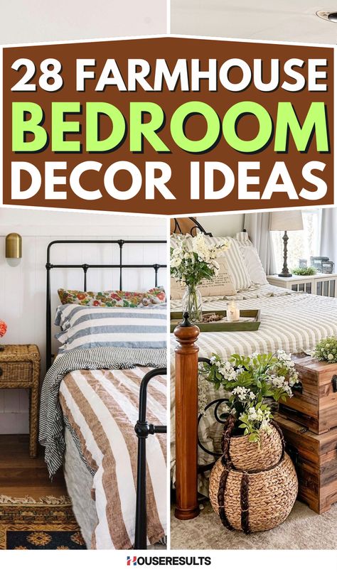 Transform your bedroom with our farmhouse decor ideas. 🛏️ Learn how to incorporate rustic details, like reclaimed wood and vintage accessories, into your design. Our farmhouse bedroom decor ideas will help you create a warm and inviting space that feels like home. Get inspired today! 🌸 Quilt Bedroom Decor Ideas, Country Farmhouse Decor Bedroom, Farmhouse Bedroom Ideas Master Suite, Farmhouse Bedroom Set, Country Cottage Bedroom, Country Bedroom Design, Cozy Farmhouse Bedroom, Rustic Farmhouse Bedroom, Farmhouse Bedroom Decor Ideas