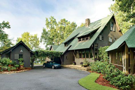 Lake House Layout Lake Ideas, Built In Banquette, House Lake, Lake House Kitchen, Entrance Gate, Porte Cochere, House Layout, Lake Living, Lake Cabins