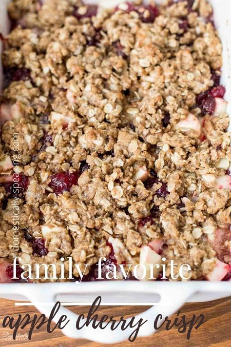 Apple Cherry Cobbler, Cherry Apple Crisp, Apple Cherry Crisp, Apple Cherry Pie, Cherry Crisp Recipe, Cherry Cobbler Recipe, Cherry Crisp, Pie Fillings, Cherry Crumble