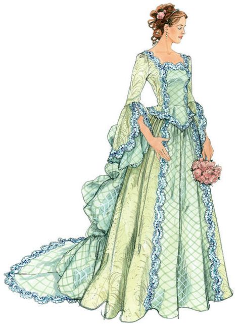 Victorian Dress Costume, Wedding Dress Sewing Patterns, Era Victoria, Bustle Skirt, Sewing Wedding Dress, Costume Sewing Patterns, Wedding Dress Patterns, Victorian Costume, Victorian Wedding