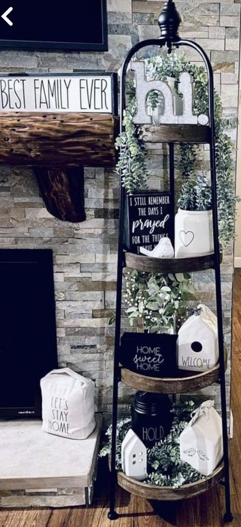 Black And White Farmhouse Living Room Decor, Small Living Area Decor, Themes For Home Decor, Black And White Farmhouse Living Room Decorating Ideas, Farmhouse Living Room Corner Ideas, Farmhouse Black Decor, Rae Dunn Bathroom Ideas, Bedroom Decor Ideas For Women Simple, Farmhouse Hobby Lobby Decorating Ideas