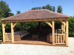 Rectangular Gazebo, Oak Gazebo, Hot Tub Shelters, Large Gazebo, Modern Gazebo, Diy Gazebo, Oak Framed Buildings, Hot Tub Gazebo, Gazebo Ideas