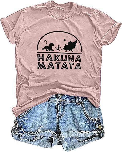 Disney World Animal Kingdom Lion King T-Shirt Tie Dye Tops, Believe In The Magic, Letter Print Tee, Tee Shirt Fashion, T Shirt World, Shirt Tie, Top Shirt Women, Long Jeans, Graphic Tops