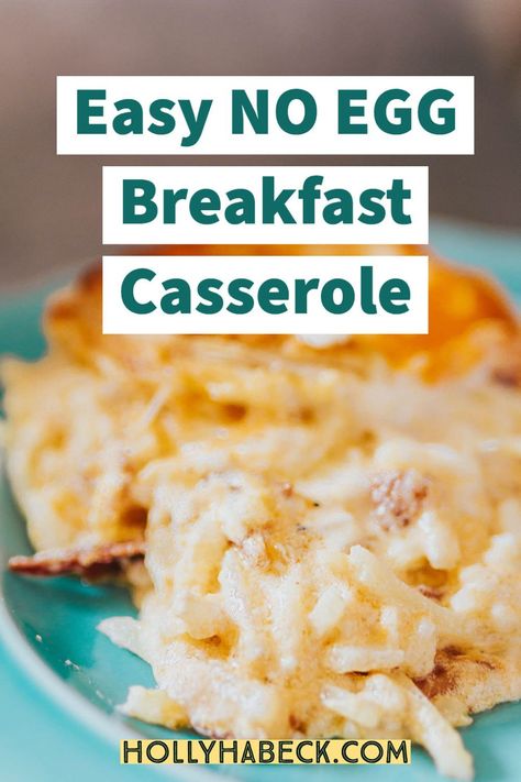 If you prefer a no egg breakfast, you need to try this easy no egg breakfast casserole! A combination of gooey, cheesy hash browns topped with buttery biscuits, this hashbrown casserole is not to be missed! No Egg Breakfast Casserole Recipes, Biscuit Hashbrown Breakfast Casserole, Non Egg Breakfast Casserole, Hashbrown Breakfast Casserole Without Eggs, Potato Breakfast Casserole No Eggs, Fast And Easy Casseroles, Breakfast Casserole With Hashbrowns No Eggs, Hashbrown Breakfast Casserole No Eggs, Breakfast Food Without Eggs