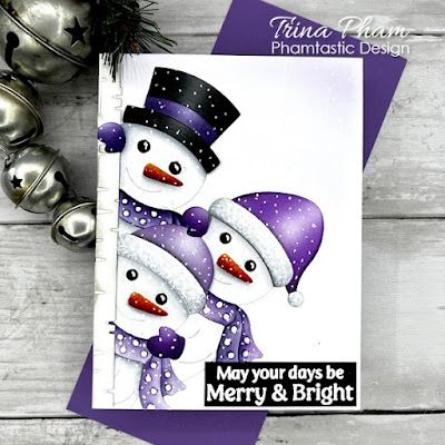 Phamtastic Design: Peeking Snowman Handmade Snowman Cards, Hero Arts Peeking Snowman, Peeking Snowman Cards, Hero Arts Christmas Cards, Snowman Cards Handmade, Peeking Snowman, Snowmen Cards, Colour Christmas, Die Cut Christmas Cards