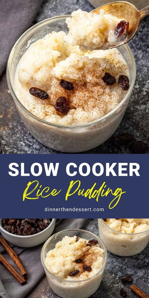 Crockpot Rice Pudding, Vanilla Rice Pudding, Slow Cooker Rice Pudding, Rice In Crockpot, Academia House, Dessert For A Crowd, Old Fashioned Rice Pudding, Slow Cooker Rice, Baked Rice Pudding