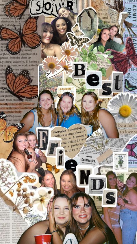 Making A Magazine For My Friends, Collage For Friends Birthday, Custom Magazine For Friends, Magazine For Friends, Bestie Scrapbook, Best Friend Photo Collage, Best Friend Collage, Friendship Collage, Collage Friends