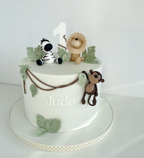 First Birthday Animal Cake, One Teir Birthday Cake, One Birthday Cake Boy, Birthday Cake First Year Boy, Cake For One Year Old Boy, 1 Birthday Cake Boy, First Birthday Cake Boy Simple, Cake 1st Birthday Boy, Cake For 1 Year Boy