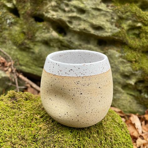 Ceramic Thumb Cup, Thumb Mug Pottery, Bubble Mug Pottery, Speckled Buff Pottery, Pottery Tumblers, Speckled Buff Clay, Pottery Tumbler, Potters Clay, Speckled Clay