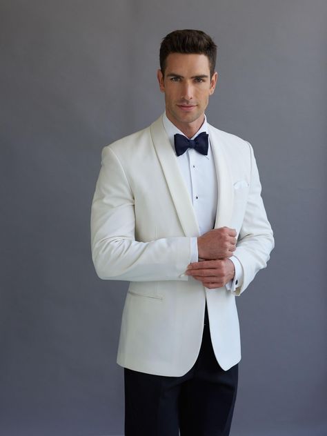 Ivory Dinner Jacket - weddings & formal occasions Dinner Jacket Wedding, Mens White Suit, Suit For Men Wedding, White Wedding Suit, Ivory Suit, Dinner Suit, Festive Wedding, Wedding Suits Groom, White Tuxedo