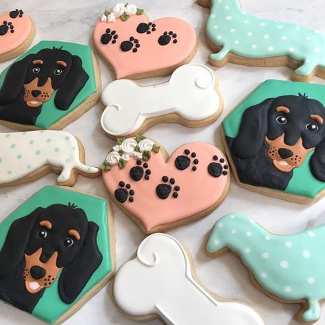 Dog Sugar Cookies, Paw Print Cookies, Cookies Royal Icing, Happy National Dog Day, National Dog Day, Dog Day, Dog Cookies, Animal Cookies, Dog Party