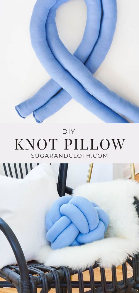 Excited to be sharing the instructions for one of this season’s best trends, knotted pillows! Here’s how to make your own DIY Knot Pillow #knotpillow #diyknotpillow #diythrowpillow #livingroom Knot Pillow Pattern, Knot Pillow Tutorial, Diy Knot Pillow, Throw Pillows Diy, Knot Pillow Diy, Pillows Diy, Diy Throw Pillows, Diy Furniture Building, Knot Pillow