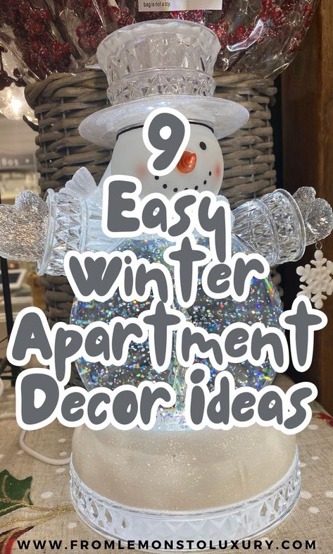 winter apartment decorations Cheap Winter Decor, Decorations For Small Apartment, Cozy Winter Apartment, Door Decorations Apartment, Apartment Doorway Decor, Wonderland Christmas Decorations, Apartment Front Door, Christmas Decor Winter Wonderland, Winter Wonderland Christmas Decorations