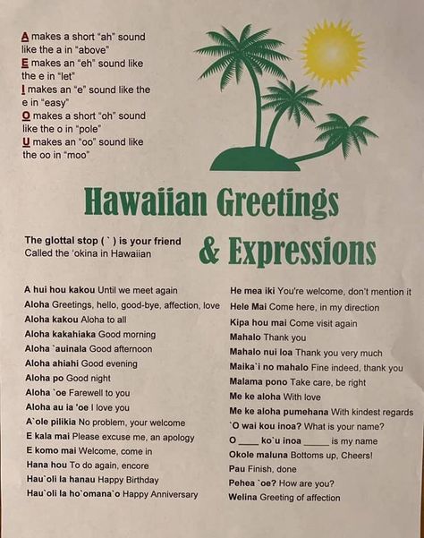 How To Move To Hawaii, Olelo Hawaii, Hawaii Language, Hawaiian Words And Meanings, Hawaiian Pidgin, Hawaii Culture, Hawaii Quotes, Hawaiian Words, Move To Hawaii