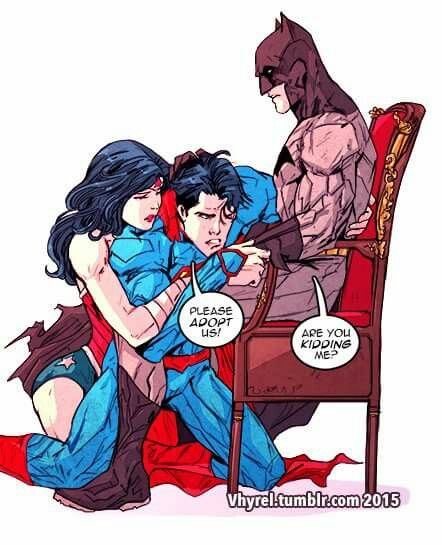 Adopt Superman and Wonder Woman Dc Trinity, Batman Superman Wonder Woman, Superman X Batman, Superman X, Batman Wonder Woman, Batman Funny, Arte Dc Comics, Superman Wonder Woman, Batman Comic Art