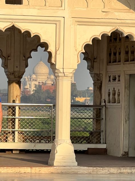 Agra Aesthetic, Agra Photography, Agra Fort Aesthetic, Delhi Architecture, Agra Fort Interior, Indian Fort, Agra India Travel, Red Fort Agra, So Close Yet So Far