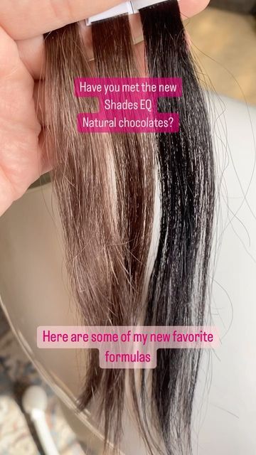 Redken Educator Wisconsin on Instagram: "🍫 NEW SHADES EQ NATURAL CHOCOLATES 🍫 These come in levels 4, 6, and 7 AND they come in COVER FUSION TOO!! Here are some of my new favorite warm formulation combos for fall featuring the natural chocolates. Formulas: 🍁 2 parts 04NCH, 1 part Red Kicker. This is the perfect deep brunette with hints of red in the sunlight. 🍁 Equal parts 06NCH, 06R. This is my new favorite. I’m obsessed. It’s just stunning in the sun 🍁 3 parts 06NCH, 1 part Orange Kicke 9gro Shades Eq, Redken Shades Eq 7nb Chestnut, 7nch Shades Eq Formula, Level 7 Redken Shades Eq Formulas, Redken Shades Eq 7nch, 8nb Shades Eq, Chocolate Brown Hair Shades Eq Formula, 6abn Shades Eq, Redken Cover Fusion Formulas