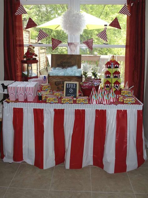 Come ONE Come All to Benny's First Birthday! | CatchMyParty.com Come One Come All First Birthday, Circus First Birthday, Carnival Birthday Party Ideas, Carnival Birthday Party, Come One Come All, Birthday Themes For Boys, Carnival Birthday Parties, Carnival Birthday, Circus Party