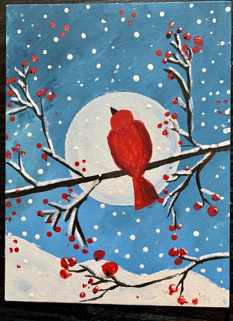 Nice Canvas Paintings, Winter Art Projects Adults, Art Projects For Grades 3-5, Winter Scene Art For Kids, Winter Canvas Painting Ideas Kids, Easy Winter Paintings For Kids, Winter Art For Kindergarten, January Painting Ideas, Winter Kids Art