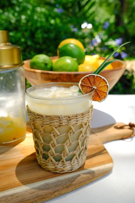 Pina Colada - The Southern Millennial Cocktails Pins Colada, Basic Cocktails, Pineapple Mojito, Pina Colada Recipe, Drink Garnishing, Lavender Syrup, Cocktails To Try, Seasonal Cocktail, Summer Produce