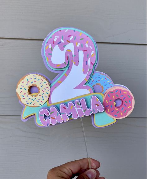 Dessert Theme Party, Candy Theme Party, Donut Cake Topper, Dessert Theme, Candyland Cake, Donut Cake, Cake Topper Ideas, Party Topper, Cake Banner