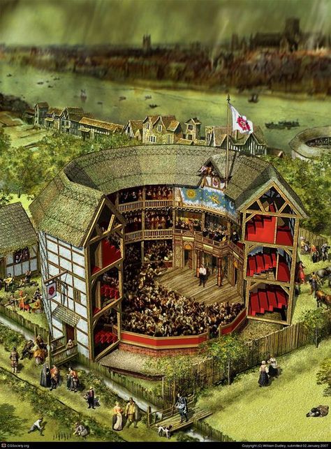 Elizabethan Theatre, Globe Theatre, Romeo Und Julia, Globe Theater, English History, Fantasy City, The Close, Historical Pictures, British History