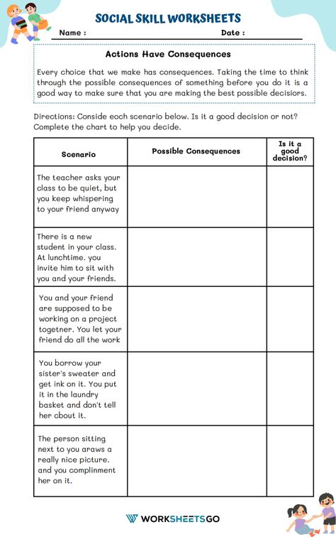 Actions Have Consequences Worksheet Appropriate Vs Inappropriate Behavior Worksheet, Consequences Of My Own Actions, Choices And Consequences Lesson, If Then Situations Worksheet, Taking Responsibility For Your Actions Worksheet, Consequences For Bad Behavior At School, Actions And Consequences Activities, Attention Worksheets, Choices And Consequences Activities