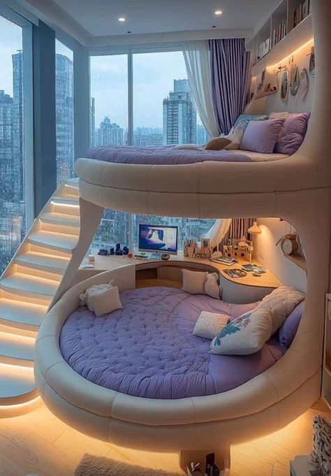 Modern Bunk, Amazing Bedroom Designs, Dream Bedroom Inspiration, Cool Room Designs, Smart Bed, Dream Life House, Dream Apartment Decor, Room Redesign, Dream House Rooms