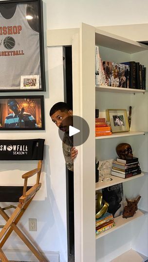 1.1M views · 225K reactions | Back on my DIY!! I’ve always been fascinated with hidden doors. Was running out of shelf space in my office so I thought it would be a perfect opportunity to try my hand at a hidden bookshelf door… #DIY #MurphyDoor | Melvin Gregg | Lamar Azul · Chill Vibes Book Shelf Door Hidden Diy, Bookshelf Door Diy, Hidden Bookshelf Door, Hidden Bookshelf, Door Bookshelf, Bookshelf Door, Murphy Door, House Pantry, Hidden Doors