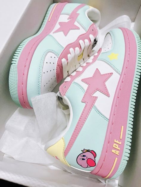 Old School Shoes, Bape Shoes, Celestial Elements, Preppy Shoes, Pretty Shoes Sneakers, Custom Nike Shoes, Kawaii Shoes, Cute Nike Shoes, Cute Nikes