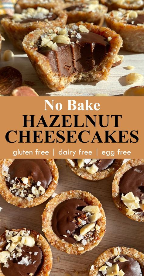 Whole Hazelnut Recipes, Vegan Hazelnut Recipes, Roasted Hazelnut Recipes, Hazelnut Fudge, Hazelnut Cheesecake, Hazelnut Crust, Gluten Free Christmas Desserts, Hazelnut Dessert, Dairy Free Thanksgiving