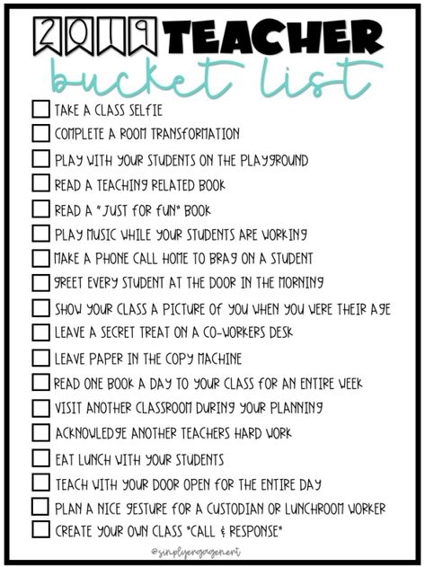 Teacher Bucket List to boost moral within the school building!! Teacher Bucket List, Teachers Day Program Ideas, School Year Bucket List, Teacher Challenge Ideas, Good Teacher, Build Teacher Morale, Ways To Boost Teacher Morale, Teacher List, Back To School List