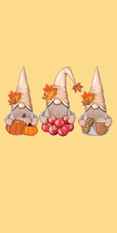 Gonks Christmas Wallpaper, Gnome Fall Wallpaper, Gnomes Wallpapers, Cute Gnome Wallpaper, Thanksgiving Iphone Wallpaper Cute, Thanksgiving Gnomes Wallpaper, Fall Gnome Wallpaper Iphone, Halloween Gnomes Wallpaper, Fall Gnomes Wallpaper