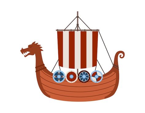 Barco Viking, Escudo Viking, Viking Boat, Viking Ship, Sports Decorations, Premium Vector, Vikings, Brave, Scrapbooking