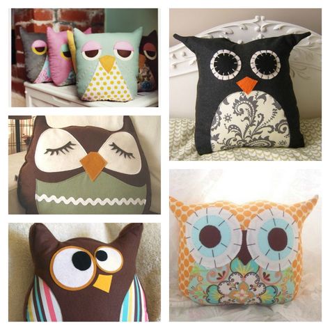 How to Make Cute Owl Pillow Diy Owl Pillows, Owl Pillow Pattern, Sleepy Face, Diy Owl, Pillow Ideas, Owl Pillow, Pillow Tutorial, Owl Theme, Owl Crafts